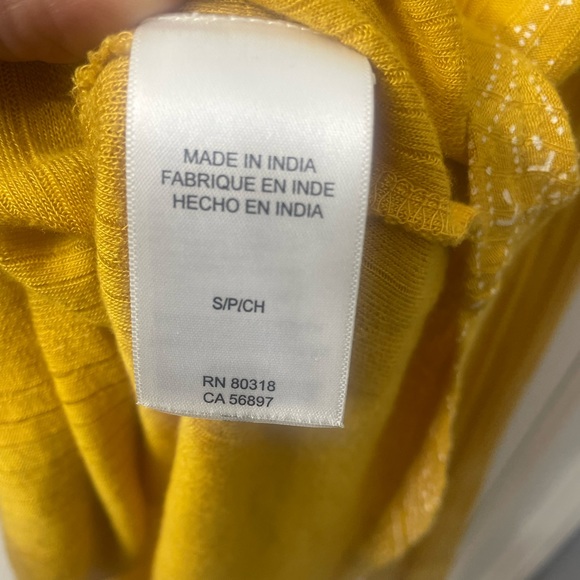 Lucky Brand Yellow Floral Print Vneck Boho Tassel Top Size Small - Picture 5 of 7